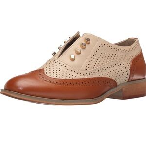 WANTED Women’s Hunny Babe No Lace Two-Tone Brogue Oxford Shoes 8